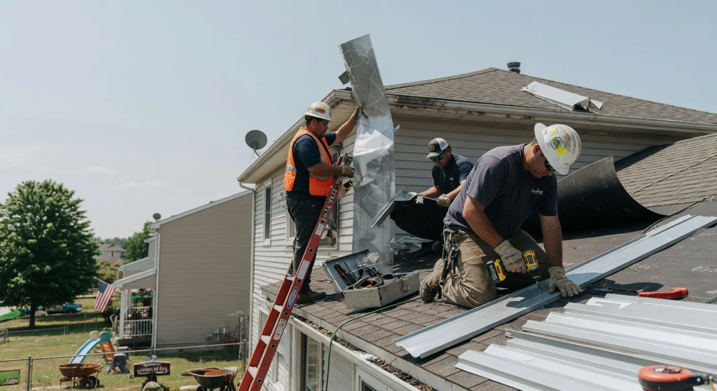 Storm Damage Metal Roof Repair in New Hampshire, OH